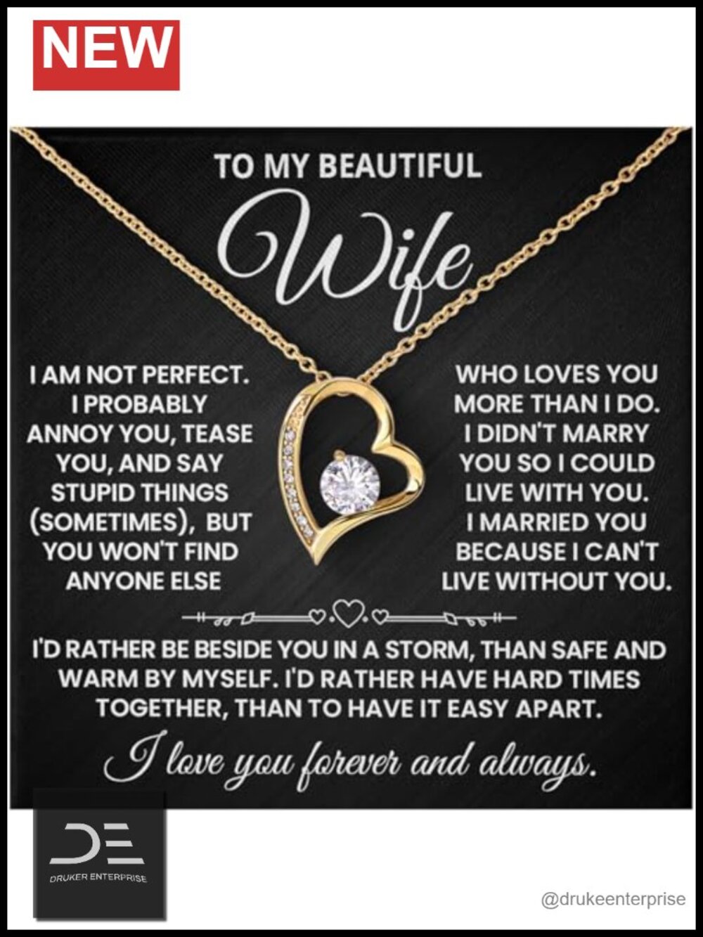 Love Knot Pendant Necklace for Wife Anniversary Gift Stainless Steel 18-22 inch